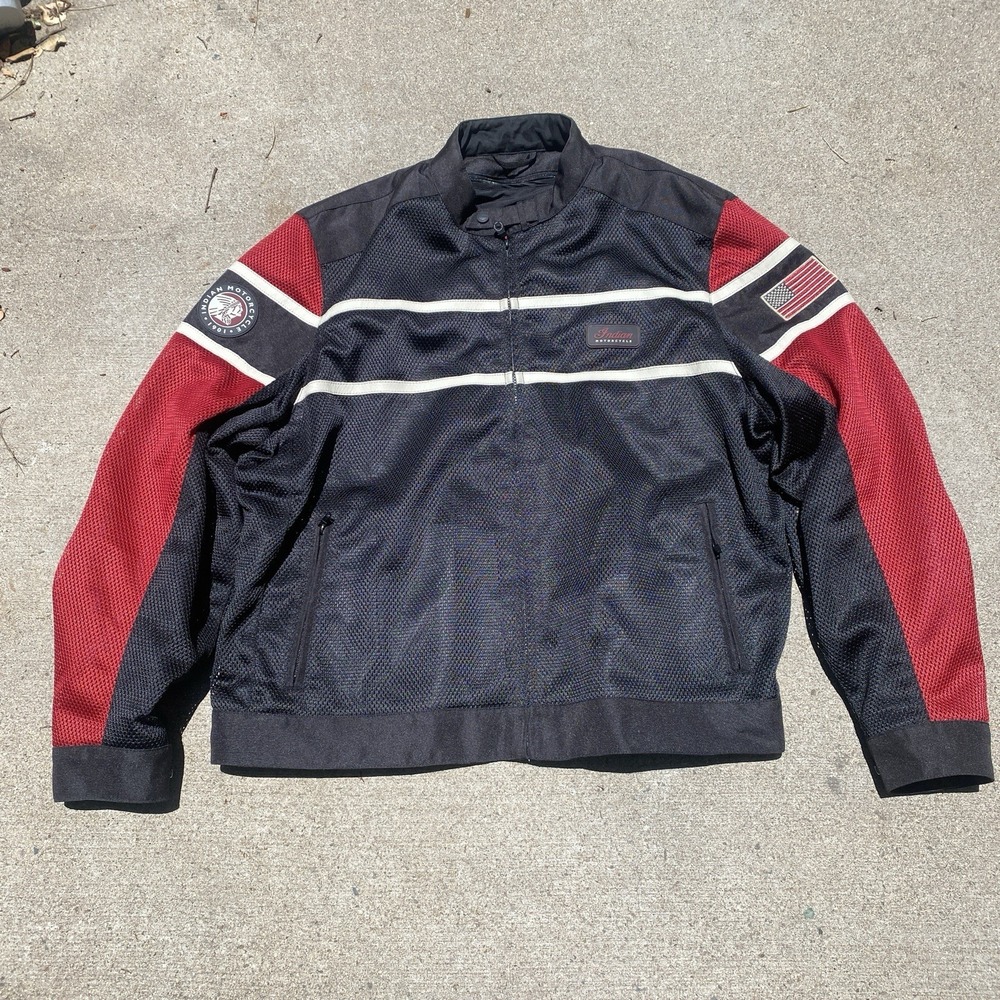 Indian Motorcycles Jacket 3XL Arlington Mesh Riding Windbreaker Black Red